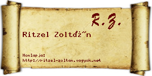 Ritzel Zoltán névjegykártya